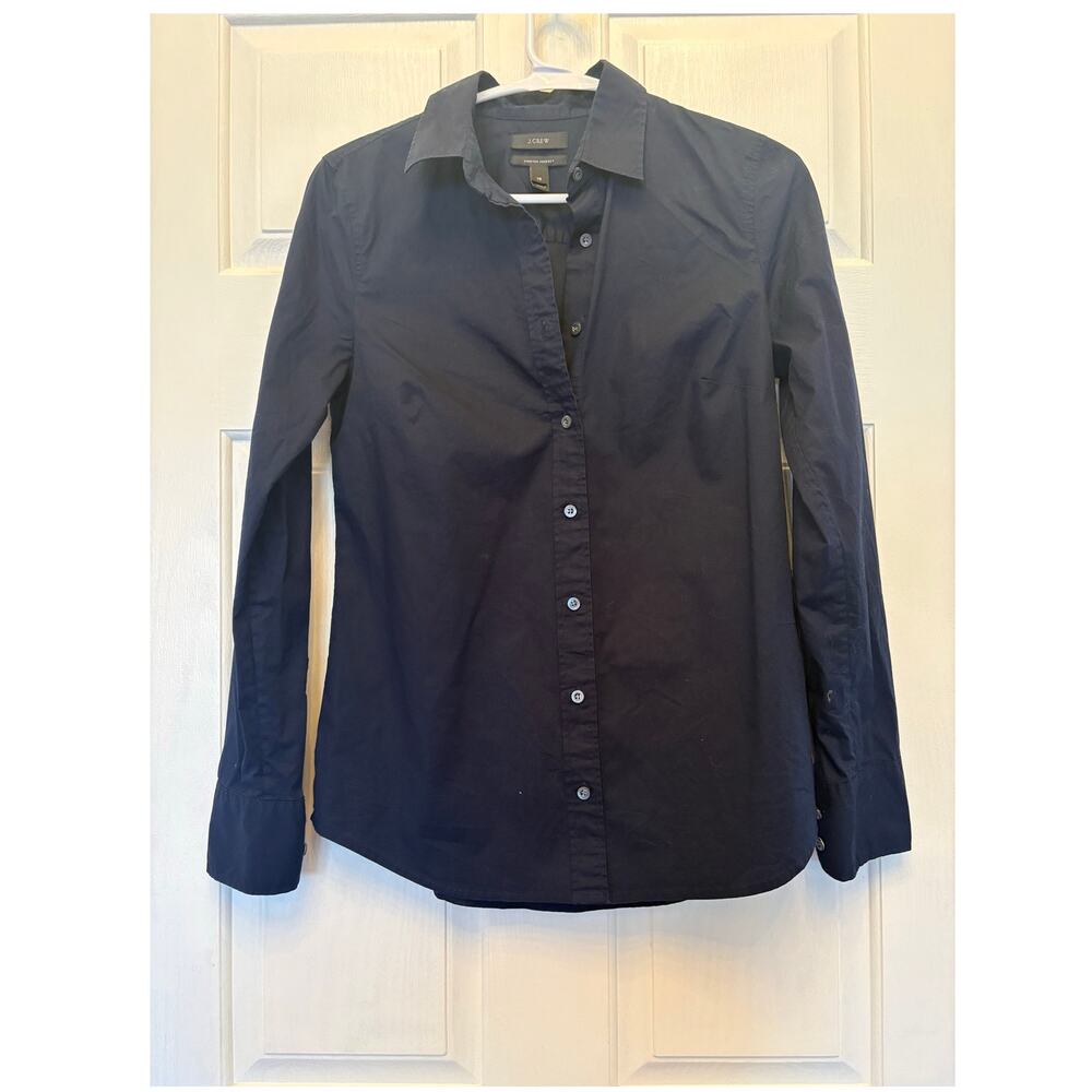 J. Crew Black Label Dark Navy XS Stretch Button Down